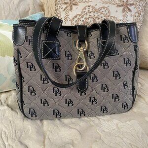 Dooney & Bourke Americana Signature Fabric Handbag w/ Leather Trim